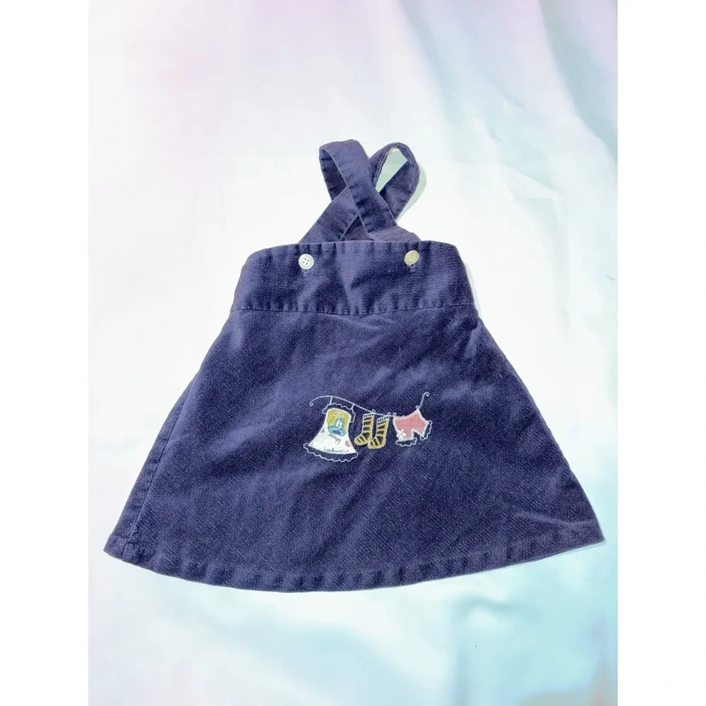Vintage Child's Healthtex Corduroy Jumper Dress, Clothesline Bloomers 3t